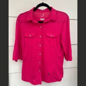 Stio Divide Shirt Quick-Dry with FreshGuard Button Down Pink Size Large